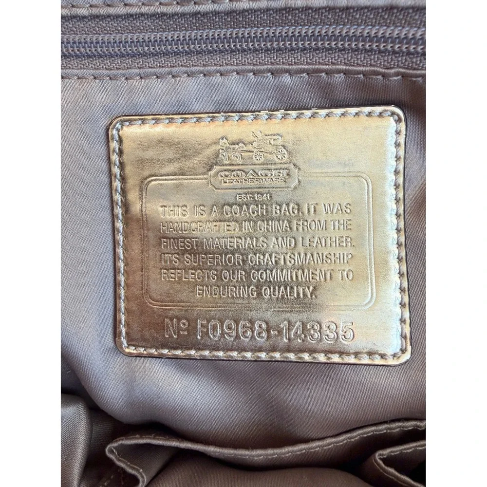 Coach‎ y2K Signature Monogram Brown Leather Shoulder Satchel Handbag Purse F0968